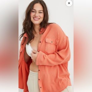 COPY - Aerie LumberJane Waffle Shirt- Orange